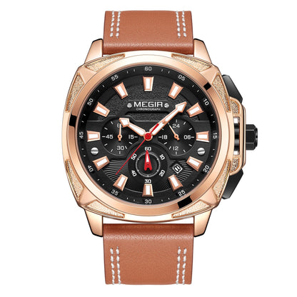 MEGIR Relogio Masculino Watches Men Fashion Leather Band Sports Military Watches Luxury Quartz Business Wristwatch Reloj Hombre 2128