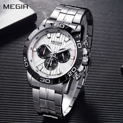 MEGIR Watches Business Mens Watches Top Brand Luxury Quartz Casual Wristwatch Date Clock Waterproof Wrist Watch Chronograph 2087