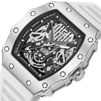 RUIMAS Luxury Watch Men Fashion Automatic Mechanical Watches Clock Silicone Strap Sport Casual Wristwatch Big Dial Reloj Hombre 341